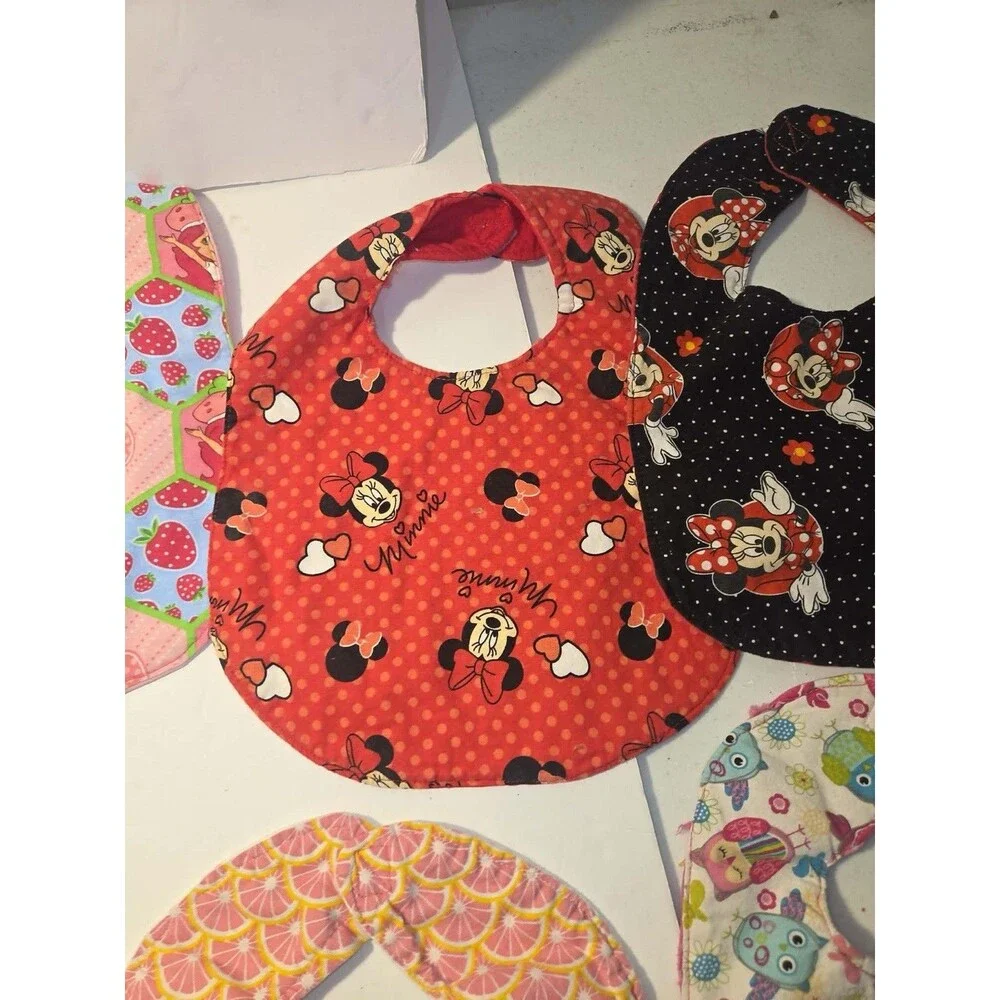 8 Handmade Baby Bibs Variety of Designs Including Disney